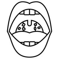 Tonsilitis outline icon vector