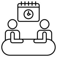 Meeting Time and Date outline icon isolated on white vector