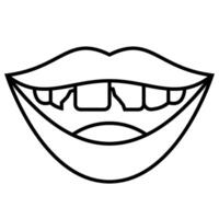 Chipped Tooth outline icon vector