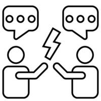 Argument outline icon isolated on white vector
