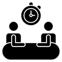 Meeting Duration Solid icon isolated on white background vector