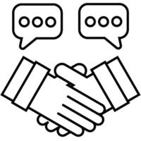 Negotiations outline icon isolated on white vector