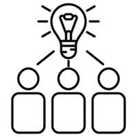 Brainstorming outline icon isolated on white vector