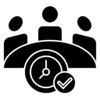 Meeting End Solid icon isolated on white vector