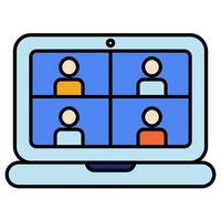 Virtual Meeting icon isolated on white vector
