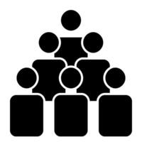 Team Solid icon isolated on white vector
