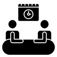 Meeting Duration Solid icon isolated on white vector