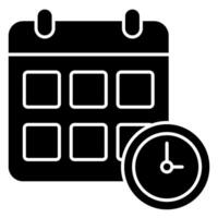 Schedule Solid icon isolated on white vector