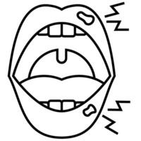 Mouth Sore outline icon vector