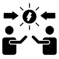 Conflict Of Interest Solid icon vector