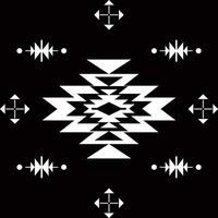 Black and white Navajo pattern. vector