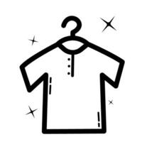 doodle clothes icon hand drawn set vector