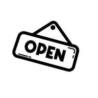 open signage for business shop vector
