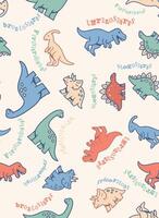 pattern dino pastel color vector