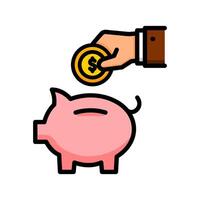 Piggy Bank Saving Money Icon vector