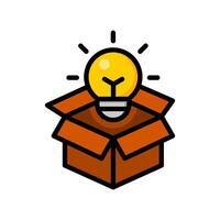 Bulb Idea Out of The Box Icon vector