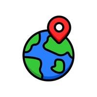 World and Location Point Icon vector