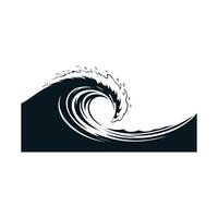 Powerful Ocean Wave Silhouette Art vector
