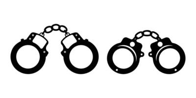 Handcuff Silhouette Icon silhouette Design vector