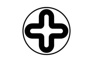 Plus Circle Black Icon Illustration vector