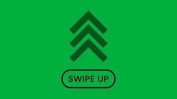 swipe up three black arrow with greenscreen background video