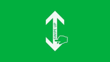 swipe up green arrow with index finger greenscreen background video