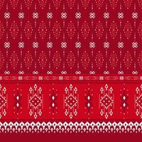 Traditional Thai ethnic geometric pattern. Colorful red Thai silk sarong geometric shape seamless pattern. Ethnic geometric pattern use for fabric, textile, home decoration elements, upholstery vector