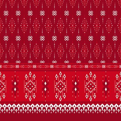 Traditional Thai ethnic geometric pattern. Colorful red Thai silk sarong geometric shape seamless pattern. Ethnic geometric pattern use for fabric, textile, home decoration elements, upholstery
