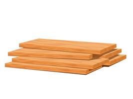 Stack of wooden boards, wood boards for building construction vector
