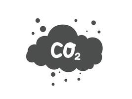 CO2 emission cloud icon, carbon dioxide emits symbol, smoke pollution vector