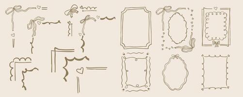 wavy frame border for birthday, wedding , kid invitation design vector