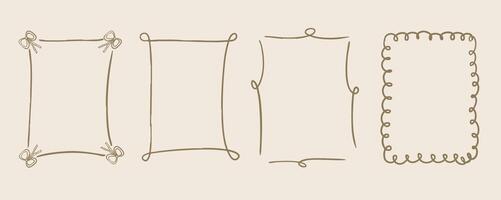 Hand drawn wavy frame border for birthday, wedding vector