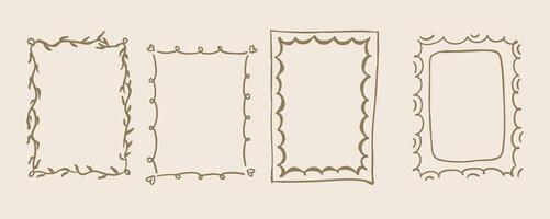 Wavy frame border for wedding , kid invitation design vector