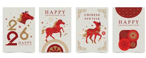 Chinese New Year greeting card designs vector