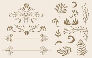Flower border element object in wavy vector