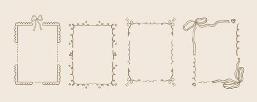 doodle frame border for birthday, wedding , kid invitation vector