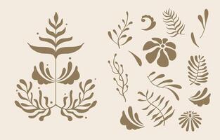 flower border element object in wavy line style vector