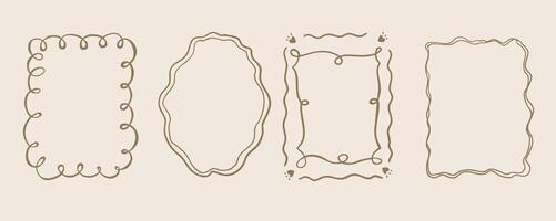 ribbon wavy frame border for birthday , kid invitation design vector