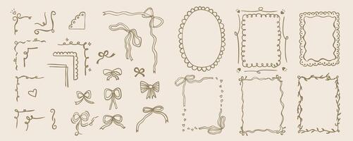 Hand drawn frame border for birthday, wedding , kid invitation design vector
