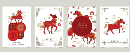Chinese New Year horse illustrations vector