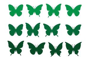 Butterfly silhouette elements, design vector