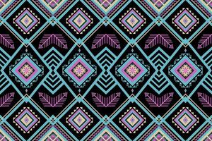 Colorful geometric pattern on black background vector