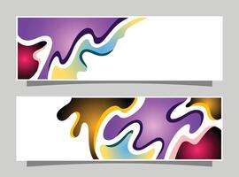 Abstract fluid shapes banner design set. vector