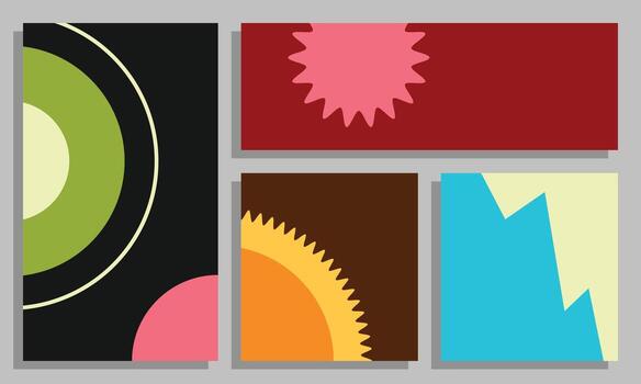 Abstract geometric poster design set. Modern minimalist background bundle. vector