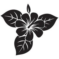 Black and white floral illustration with decorative flowers and natural elements vector