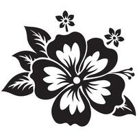 Black and white floral design with detailed flowers and decorative natural elements vector