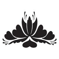 Black and white abstract flower illustration design vector
