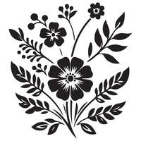 Abstract floral ornament with decorative flowers and leaves in artistic design style vector