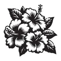 Black and white abstract floral background with vintage flower and leaf design vector