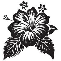 Black and white floral ornament with decorative flowers and nature-inspired design elements vector